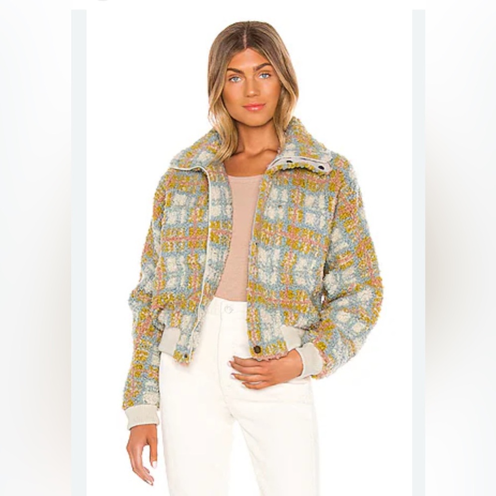 TULAROSA Skyler Jacket in Citron Multi Plaid